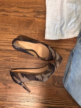 Jessica Simpson Camouflage Pointed Toe Pumps - Olive & Brown